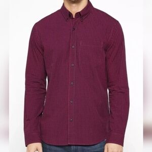 HAWKER RYE,NWOT,Burgundy Long Sleeve Button Front Shirt, Large